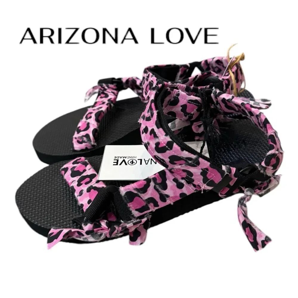 NEW Arizona Love Women's Leopard Pink Trekky Sandals 36